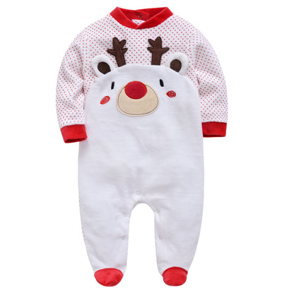 Baby clothes autumn boy baby Korean version long sleeve crawling clothes toddler 0-6 months velvet long crawling clothes manufacturers wholesale