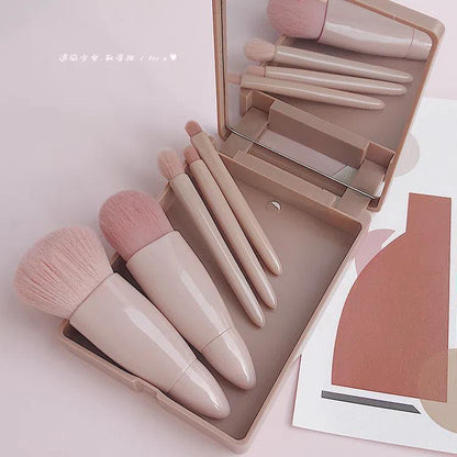 Internet celebrity 5-piece makeup brush set box eyeshadow brush lip brush blush powder brush portable mirror beauty tools