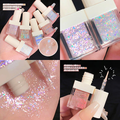 Gegebear Gege Bear Liquid Eyeshadow Pearlescent Sequins Glitter Silkworm Eyeshadow Brighten a Drop of Tear Makeup Wholesale