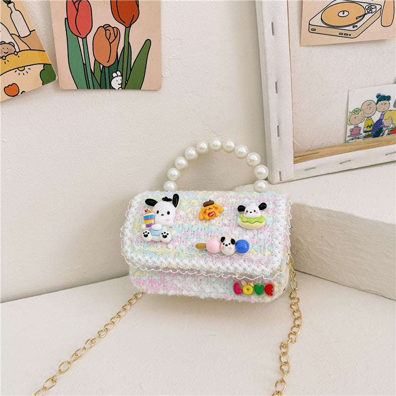 Trendy Chanel style all-match children's bag female fashion plaid small square bag simple baby girl accessories handbag wholesale