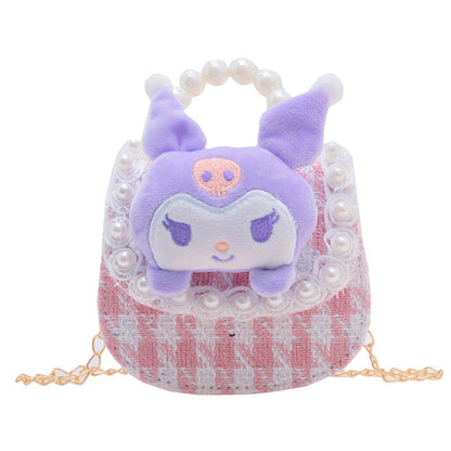 New style children's bag cute bow shoulder bag fashion pearl handbag cartoon chain crossbody bag wholesale