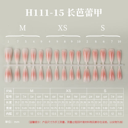 新款渐变晕染穿戴甲腮红渐变手工穿戴甲分码底片穿戴甲手工甲片