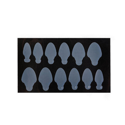 Silicone nail extension film 12 pieces of nail mold French stickers manicure crystal nail film mold piece no frosting no paper support extension glue 