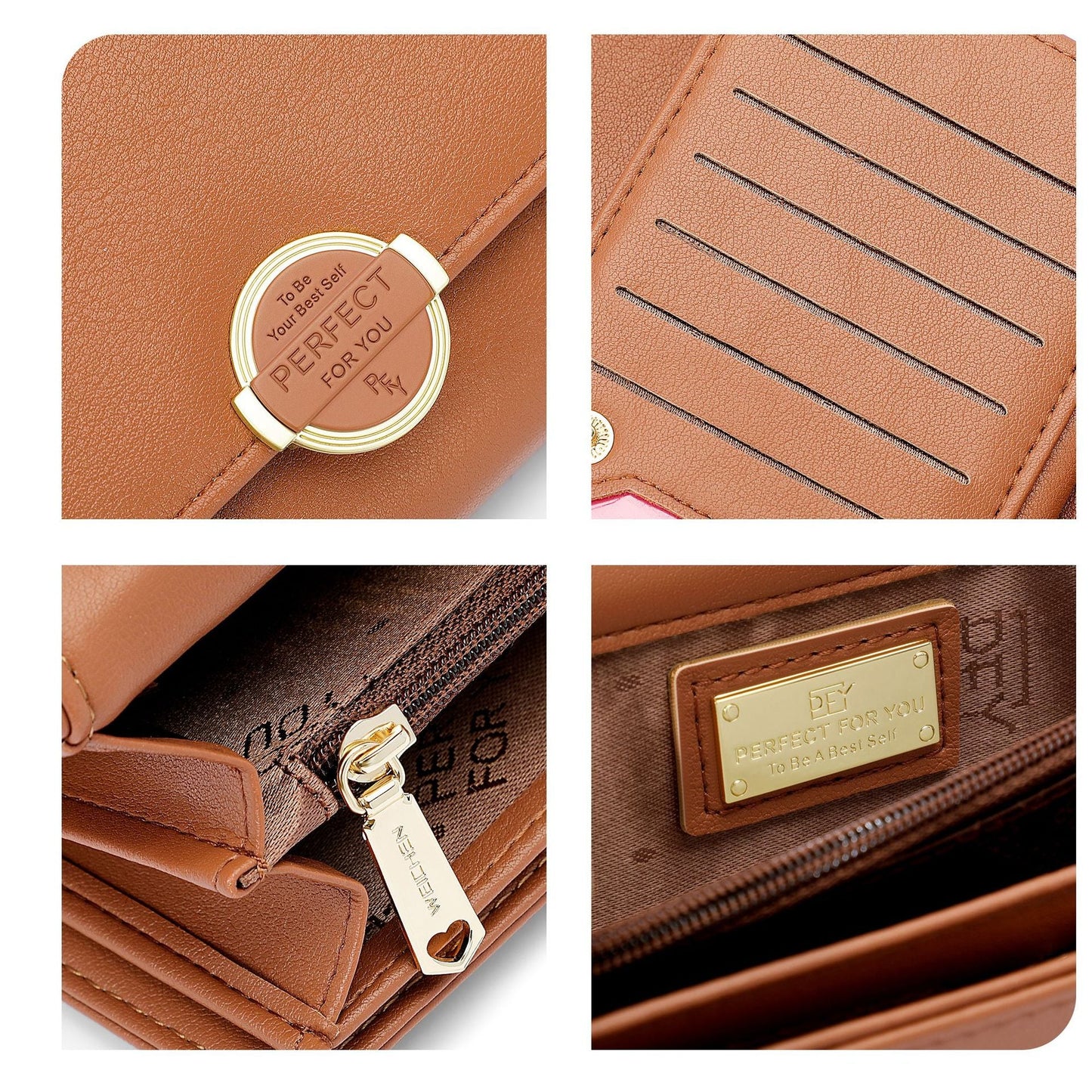 perfect for you new style ladies wallet long trifold large capacity multi-card slots fashion pu clutch bag 