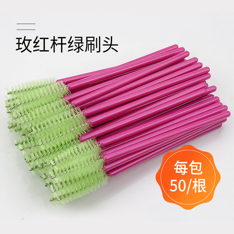 Disposable portable nylon eyelash brush eyelash curling comb powder rod rose red rod makeup brush eyebrow comb