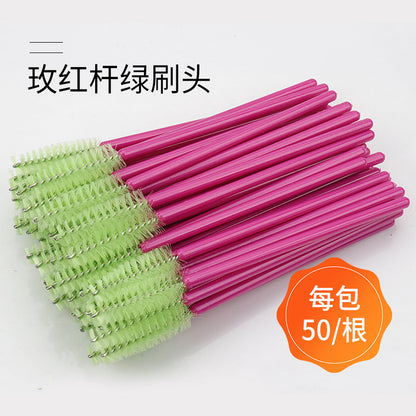 Disposable portable nylon eyelash brush eyelash curling comb powder rod rose red rod makeup brush eyebrow comb