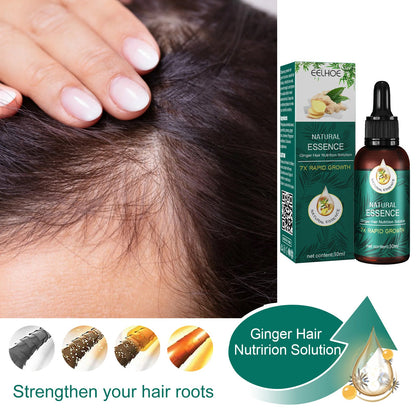 EELHOE Ginger Hair Care Essential Oil ជួសជុលឫសសក់ បណ្តុះសក់ ទន់រលោង ស្ងួត និងស្រួយ ប្រេងសំខាន់ៗ 