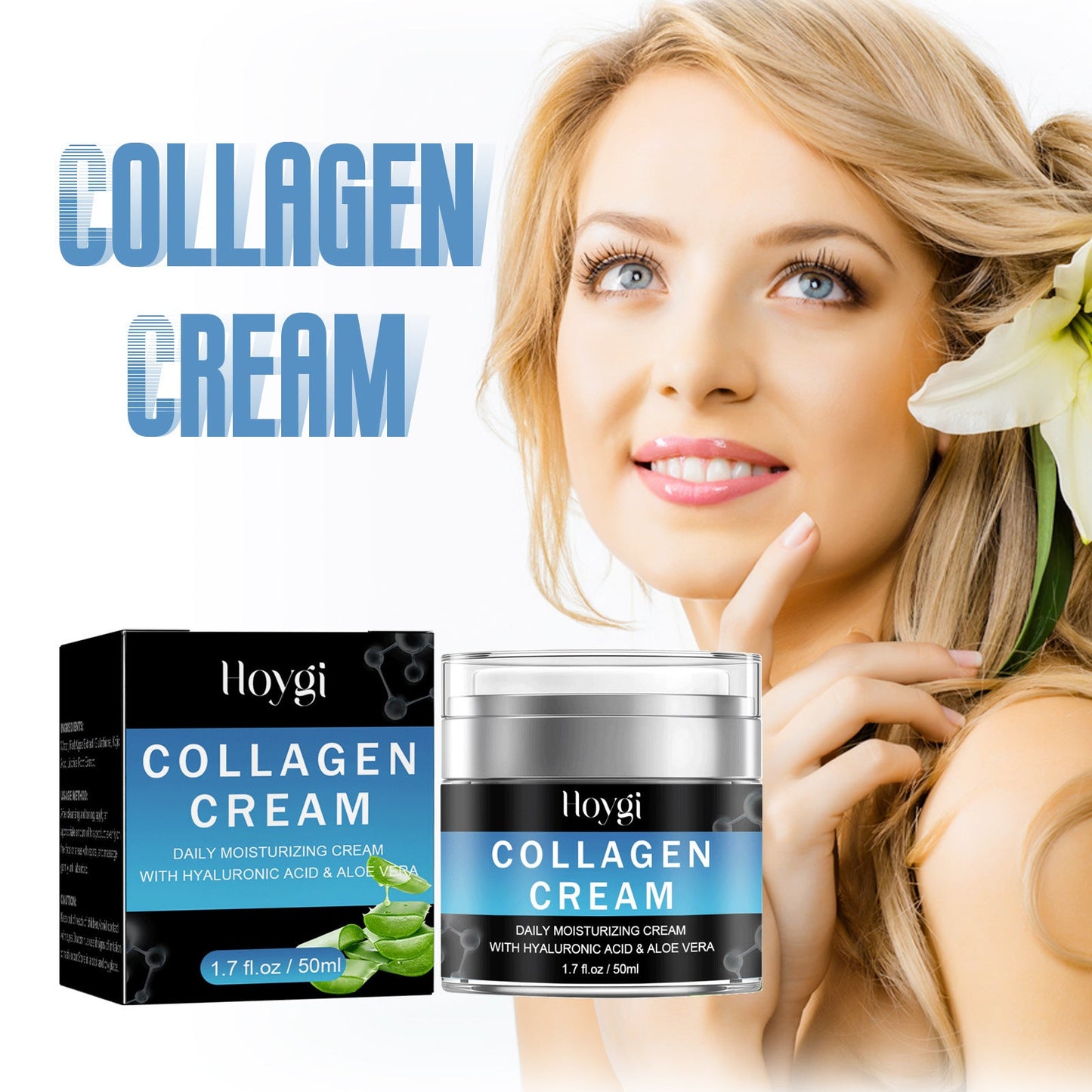 Hoygi collagen cream fades fine lines, nasolabial folds, tightens skin, moisturizes and anti-aging cream 