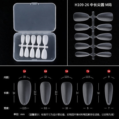 美甲甲片 磨砂免刻磨手工穿戴甲片折无痕空气软甲100片装全新升级