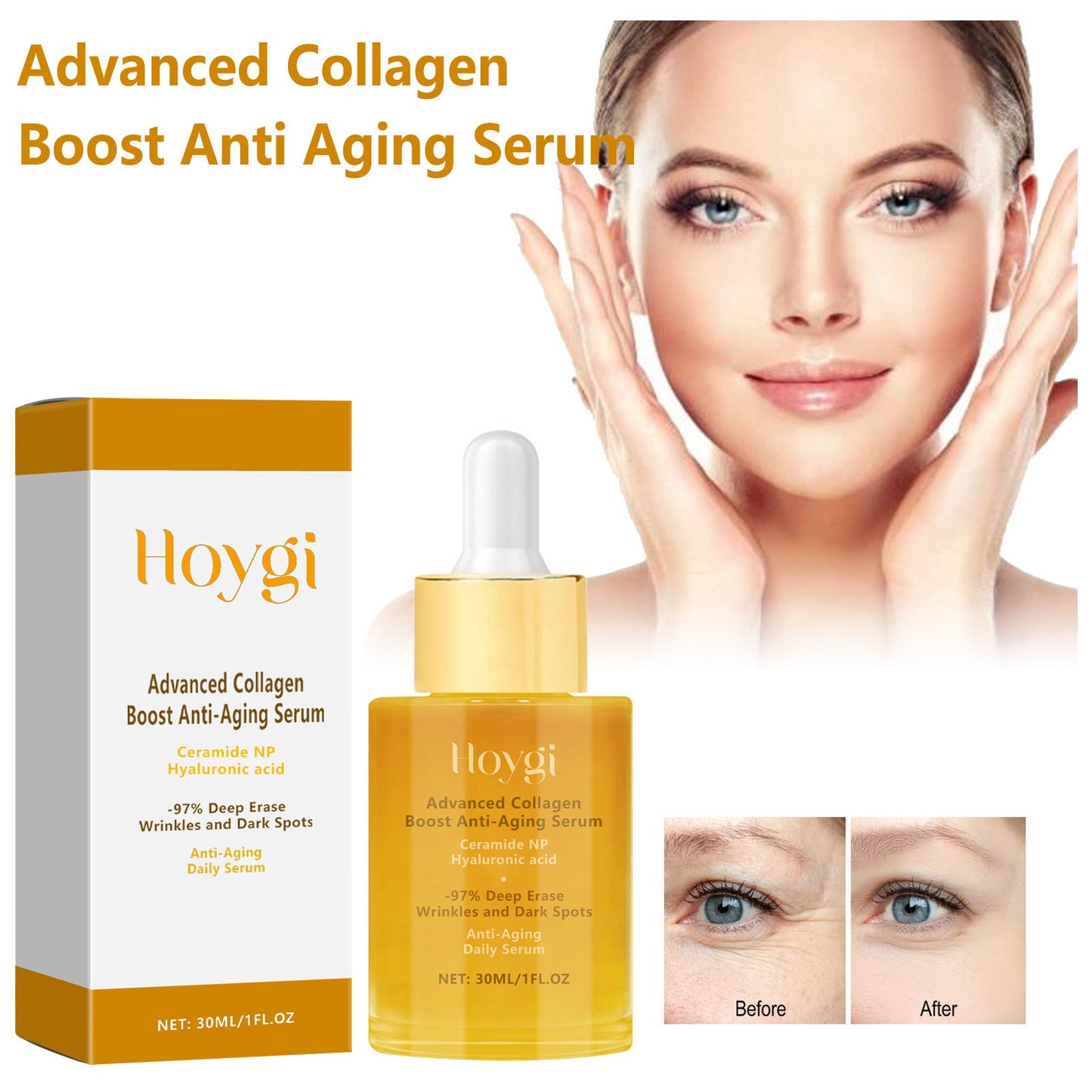 Hoygi collagen anti-wrinkle essence moisturizing and hydrating to reduce fine lines and firm the face to elasticize the skin 