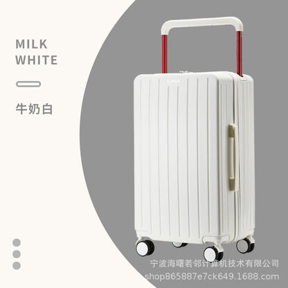 2024 new style center wide trolley suitcase for women large capacity password travel suitcase universal wheel net celebrity trolley case