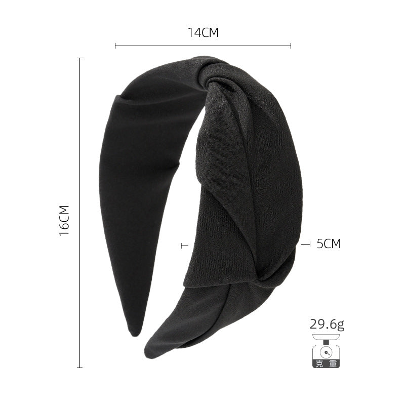 Amazon French black headband for women European and American wide-edged pleated flat head buckle hairpin simple temperament headband hair cave