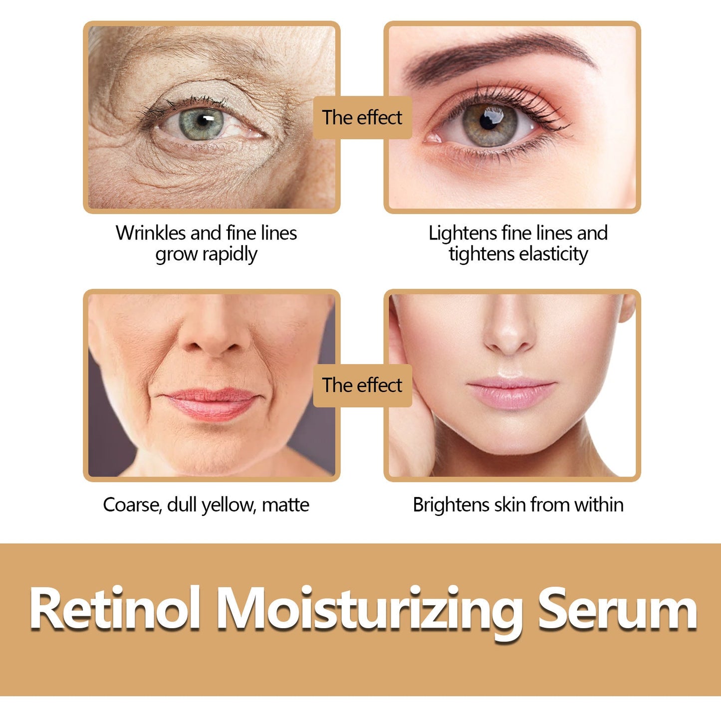 EELHOE Retinol Facial Capsule Essence Firms ផ្តល់សំណើម កាត់បន្ថយស្នាមជ្រួញ ផ្តល់សំណើមដល់ស្បែក Essence 