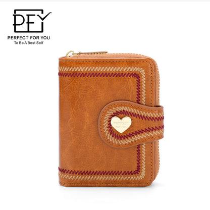 Perfect For You Women's Coin Purse Fashion Short Bi-fold Wallet Simple Ultra-thin Card Holder ins Wallet 