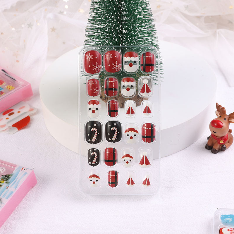 Children's nail stickers baby toddler boys and girls cartoon princess nail stickers jelly glue Christmas wear nails 