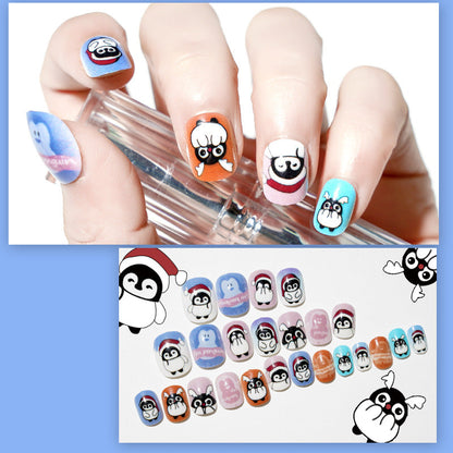 Manicure children wear cat nail pieces children's patches finished nail pieces fake nails adhesive nail pieces stickers bag