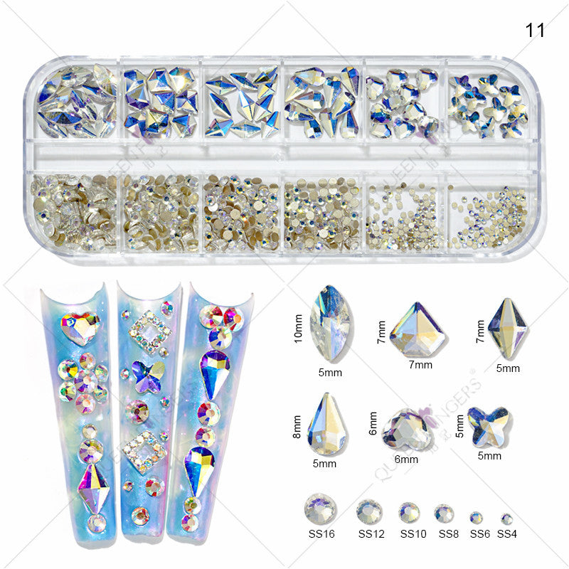 New nail art special-shaped diamond fantasy special-shaped flat bottom nail art diamond glass diamond jewelry nail stickers sequins accessories wholesale