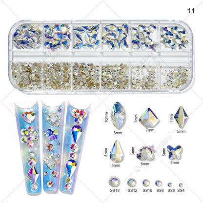 New nail art special-shaped diamond fantasy special-shaped flat bottom nail art diamond glass diamond jewelry nail stickers sequins accessories wholesale