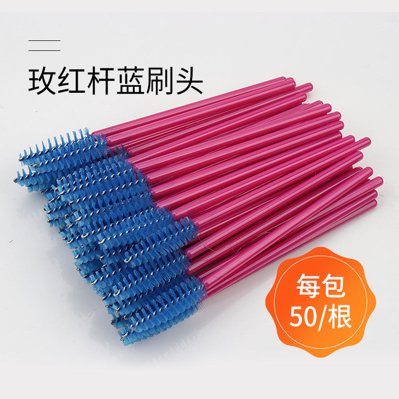 Disposable portable nylon eyelash brush eyelash curling comb powder rod rose red rod makeup brush eyebrow comb