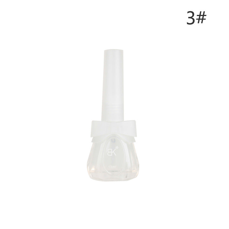 BK new bow seven-day water-based nail polish pure color free baking summer net red white macaron 13ml 