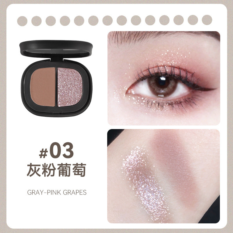 NOVO Micro Dream Two-Color Eyeshadow Palette Matte Pearlescent Watery Plaster Dusty Powder Color ជាប់បានយូរ ការតុបតែងមុខពន្លឺប្រចាំថ្ងៃ លក់ដុំ 