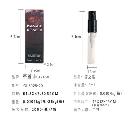 Internet celebrity fragrance 3ml trial pack perfume women's perfume Q version test tube perfume sample wholesale cheap substitute big brand perfume 