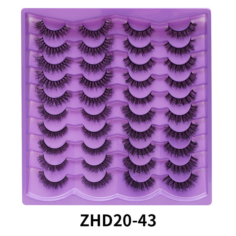 Dingsen false eyelashes stable cross-border supply 20 pairs of fried eyelashes European and American short thick mix eyelashes