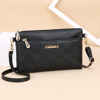 Women's bag new style shoulder bag soft leather mobile phone bag fashion messenger bag women simple handbag Korean style women's small square bag 