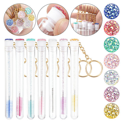 Wholesale grafting eyelash brush gold buckle tube crystal rod eyelash brush multi-color diamond tube eyelash brush