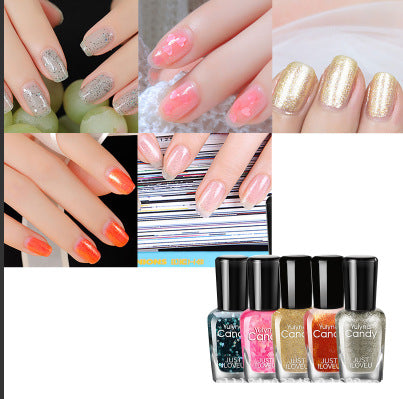 Yu Linna cross-border wholesale factory direct sales can not be peeled off a piece of toe nail polish set without baking