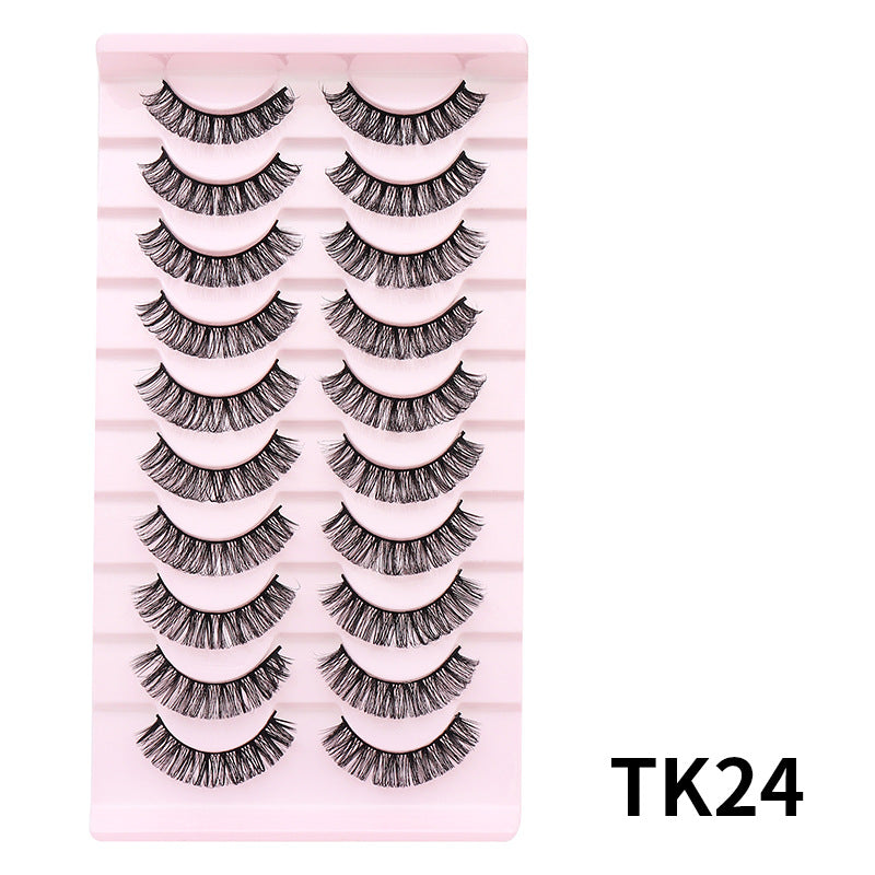 DINGSEN false eyelashes factory cross-border stable supply 10 pairs of DD holiday eyelashes Russian curling set