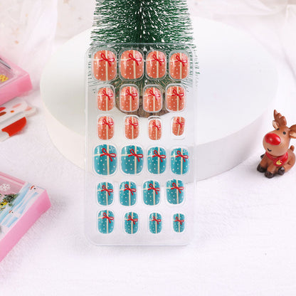 Children's nail stickers baby toddler boys and girls cartoon princess nail stickers jelly glue Christmas wear nails 