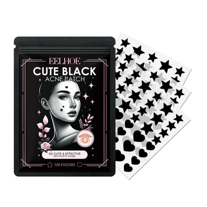 EELHOE cute black acne patch to reduce acne and repair facial skin cute pattern acne patch 