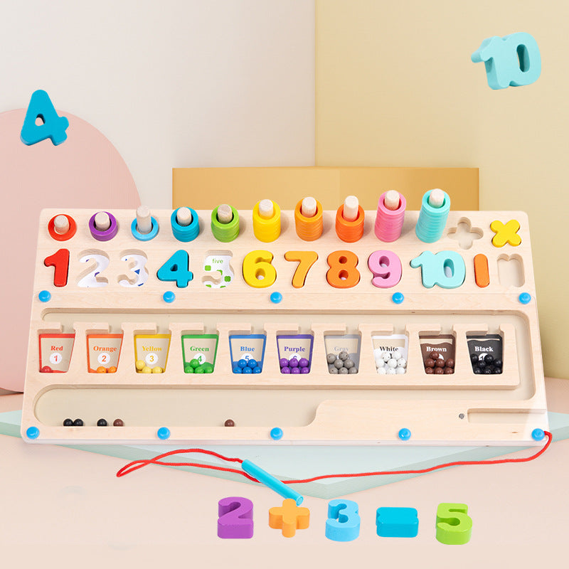 Children's early education color matching number recognition logic thinking training three-in-one ball logarithmic board educational toy