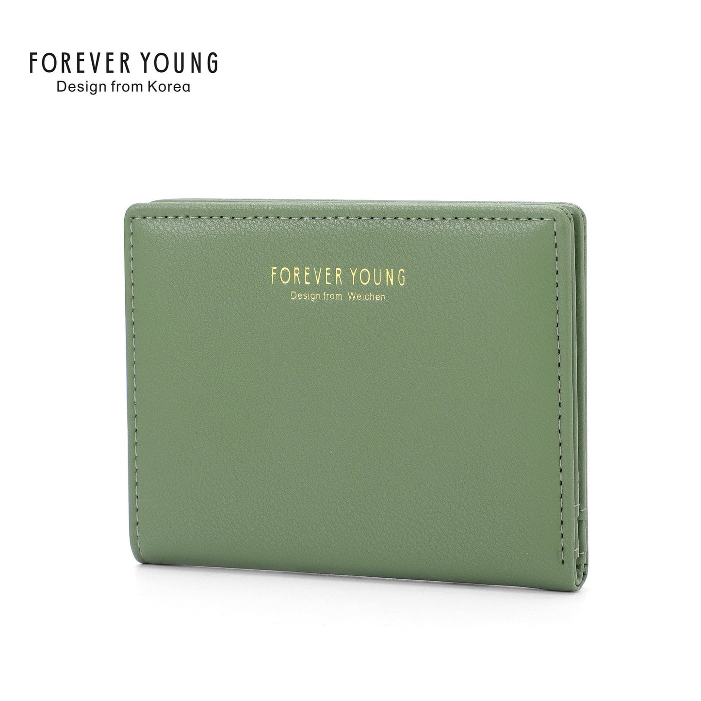 forever young short wallet women's multi-card slot coin purse ultra-thin simple ladies wallet solid color wallet 