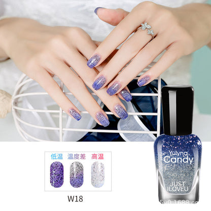 2024 new temperature-changing nail polish, no baking, quick drying, long-lasting, non-peelable, non-fading, multi-color nail polish, direct sales from manufacturers