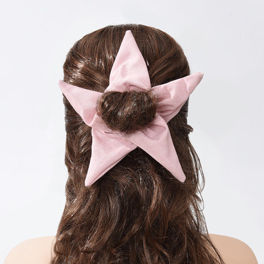 Amazon's new five-pointed starfish hair tie ponytail large intestine hair ring female European and American cartoon style head flower hair accessories female