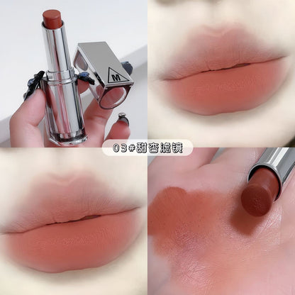 2023 mirror silk matte lipstick ផ្តល់សំណើម មិនធ្វើអោយខ្មៅ មិនងាយរលុប មិនស្អិត ក្រែមលាបមាត់ 