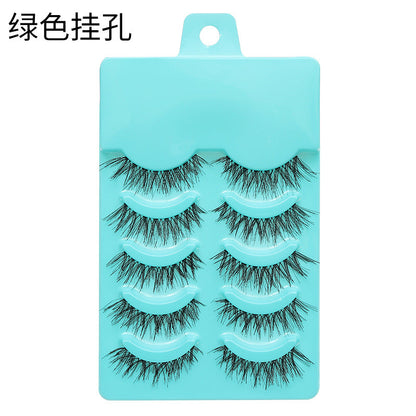 Dingsen cross-border supply false eyelashes factory 5 pairs of eyelashes natural style COS little devil eyelashes cartoon