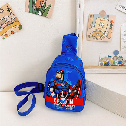 New autumn and winter children's bags fashion contrast color printing crossbody bag female simple versatile change children's chest bag wholesale 