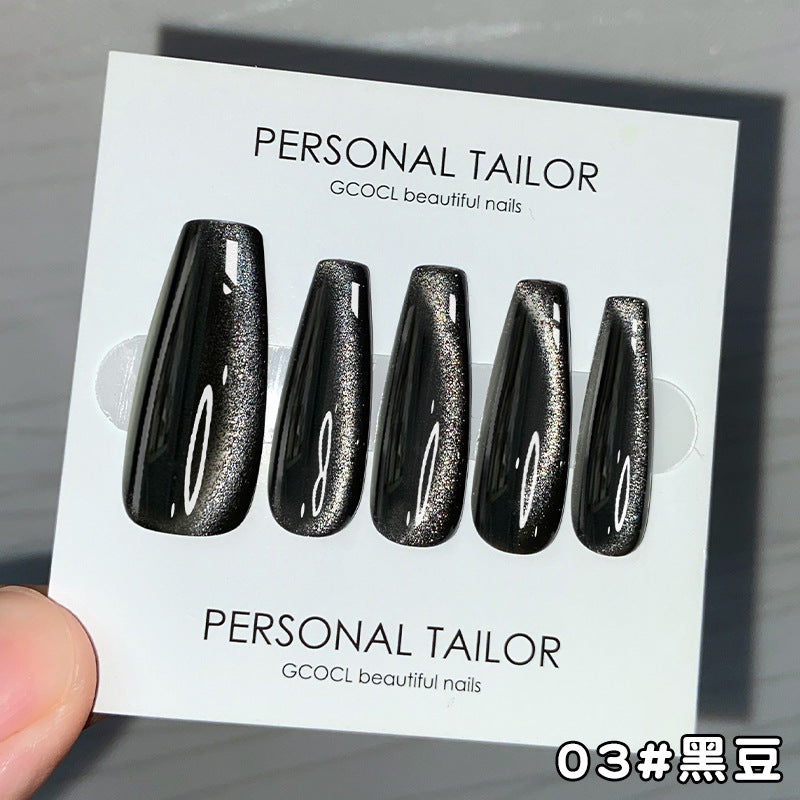 Nail polish side light cold jade Melbourne cat's eye ice transparent aurora wide light cat's eye black gray glass light crystal stone cat's eye