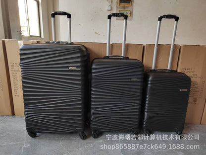 Cross-border abs three-piece suitcase for boarding, gift travel, universal wheel trolley case, spot password box, waterproof 