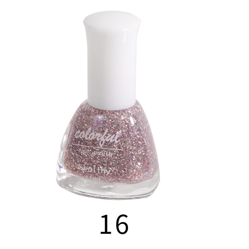 2022 new Beisijie seven-day water-based nail polish metal sequins net celebrity color-free baking nail polish wholesale 