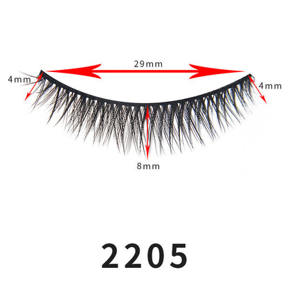 Dancing Princess Hard Stem Slim Long Natural False Eyelashes Curled Cross Nude Makeup Eyelashes Office Worker Student Bridal Makeup