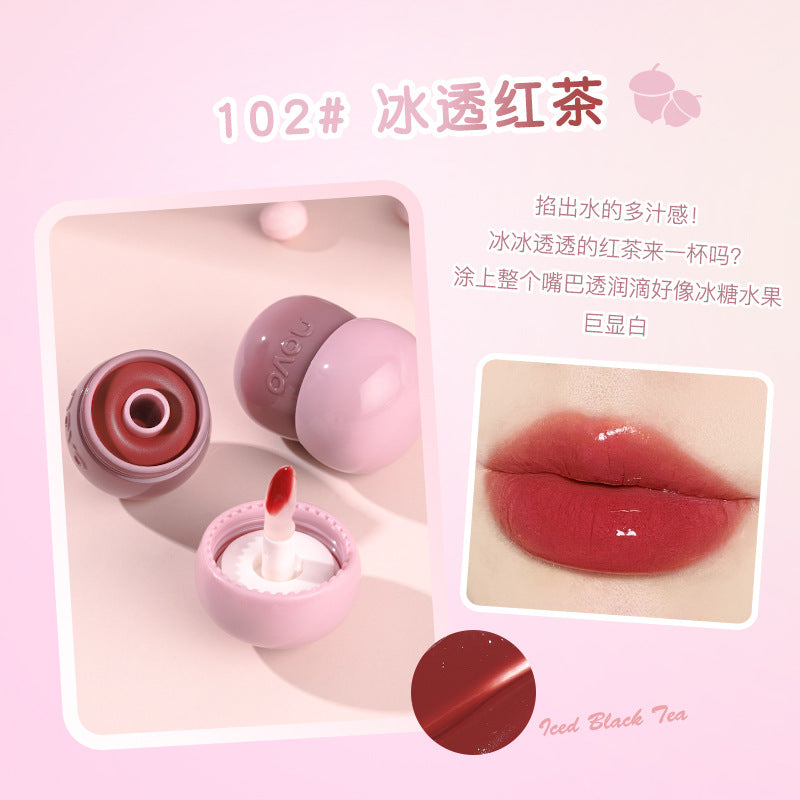 NOVO mirror water-gloss lip glaze ធន់នឹងទឹក ធន់នឹងញើស មិនស្អិត មិនប្រតាក ម៉ូតពេញនិយមសម្រាប់សិស្សានុសិស្ស ស្បែកសដោយមិនបាច់ផាត់មុខ តម្លៃសមរម្យ មានបោះដុំ 