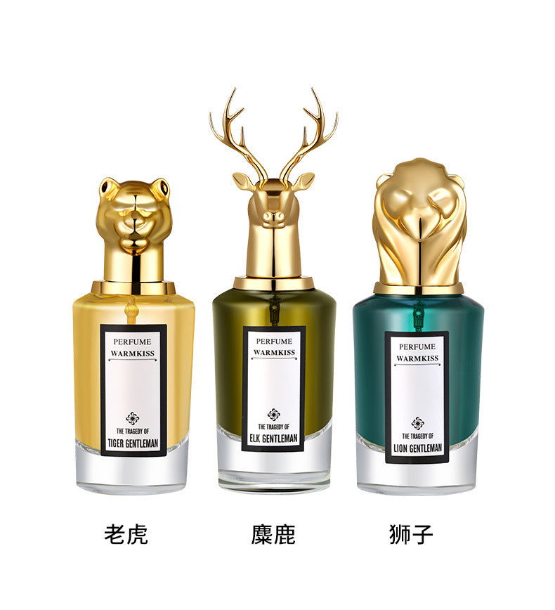 WARMKISS animal head gift box elk lion tiger head perfume for men and women cross-border live broadcast one piece drop shipping to Vietnam