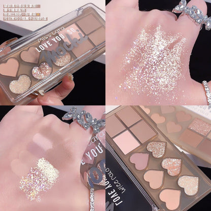 Miss lara 10-color eyeshadow matte shimmer eyeshadow palette does not fly powder, easy to color, versatile, affordable, and multiple colors are available 