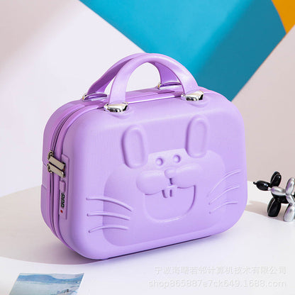 14 inch suitcase bearded rabbit password suitcase small suitcase women's cosmetics storage bag small and light 