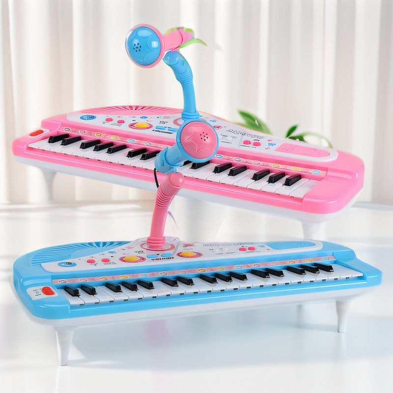 Children's mini electronic keyboard 37 keys multi-function piano percussion with microphone baby early education musical instrument