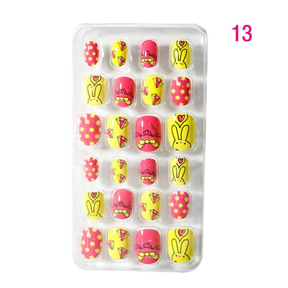 Zhifei nail art 24 pieces bagged wearable wearable nail pieces finished nail art children's nail art finished nail pieces